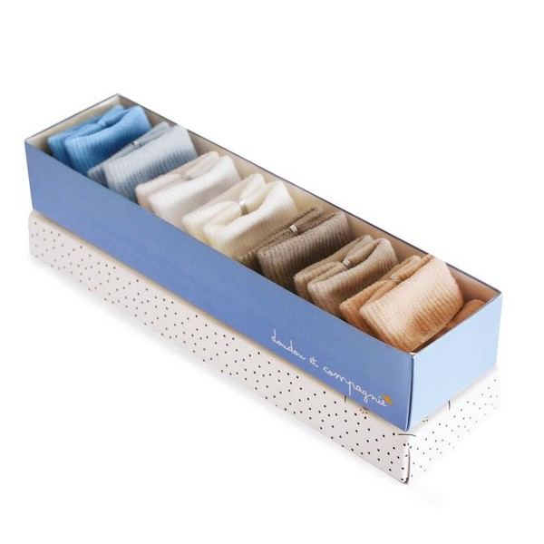 DC3701 DouDou et Compagnie Set ponožek v krabičce 0-6m modré