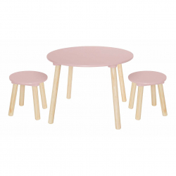 H13231 Jabadabado Stôl a 2 stoličky ružový