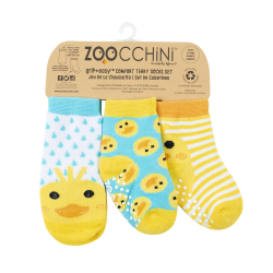 122-018-009 Zoocchini Set 3ks protišmykové ponožky Kačka