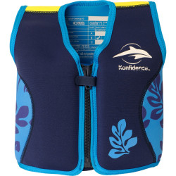 306-09 Konfidence Jacket Vesta na učenie plávania Navy Blue Palm 6-7r