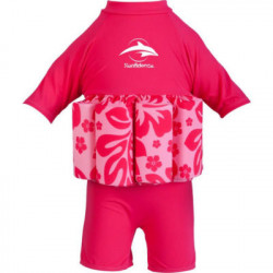 307-11 Konfidence Floatsuit Plavky na učenie plávania Pink Hibiscus 2-3r