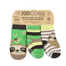 122-018-007 Zoocchini Set 3ks protišmykové ponožky Leňochod